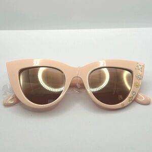 Foster Grant Blush Cat-Eye Sunglasses with Floral Accents